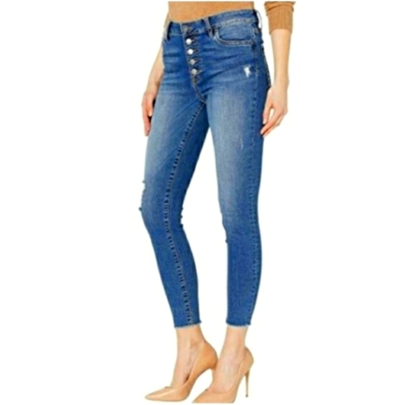 Kut from the Kloth Connie Button Fly Ankle Skinny High Waisted Jeans Summer - Picture 1 of 15